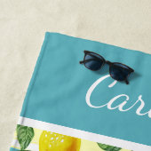 お尻カスタムトロピカルサマーレモン果実パターン ビーチタオル (インサイチュ)