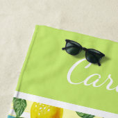 お尻カスタムトロピカルサマーレモン果実パターン ビーチタオル (インサイチュ)