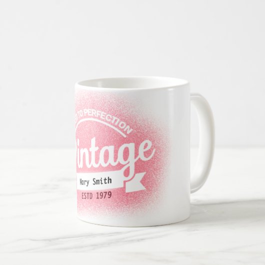 お尻カスタムヴィンテージの誕生日が完璧に歳を迎える コーヒーマグカップ (正面右)