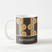 お尻カスタム抽象芸術波巻き工業融合 コーヒーマグカップ (左)