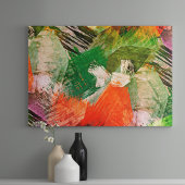 お尻カラフルグランジスタイルブラシストロークのアートパターン キャンバスプリント