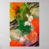 お尻カラフルグランジスタイルブラシストロークのアートパターン ポスター (正面)