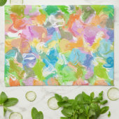 お尻カラフル鮮やか夏絵を描(ばちゃばちゃ)跳ねるパターン キッチンタオル (折り畳み)