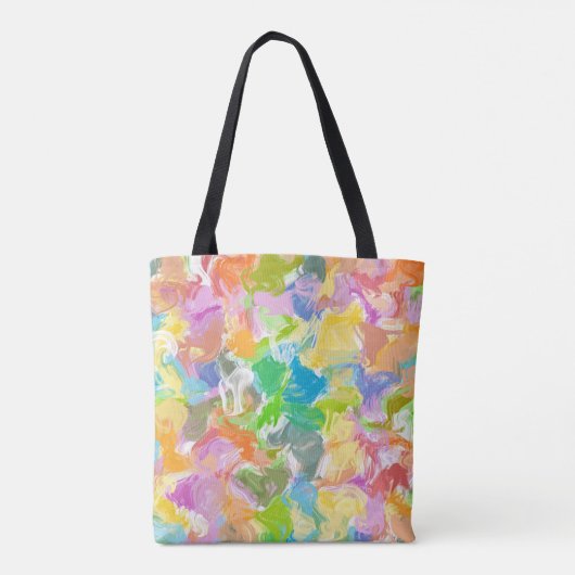 お尻カラフル鮮やか夏絵を描(ばちゃばちゃ)跳ねるパターン トートバッグ (裏面)