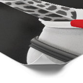 お尻キラフェペンシルスケッチ |赤いネクタイのウォールアート ポスター (角)