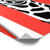 お尻キリン鉛筆スケッチ、赤鉛筆の背景 ポスター (角)