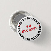 お尻キーボードの椅子の指に言い訳なし 缶バッジ (正面&裏面)