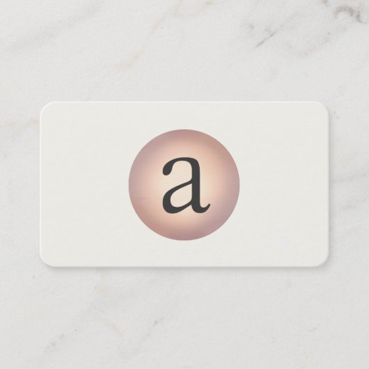 お尻クールとモダン、シンプル銅円モノグラム 名刺 (正面)