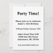 お尻グランジ誕生日パーティーの招待 招待状 (裏面)