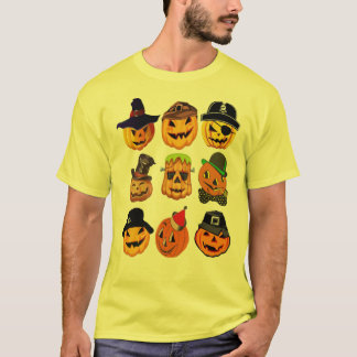 お尻ジャックランタンがカボチャを彫り面白いハロウィーン Tシャツ