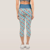 お尻ターコイズグリーンブルーブラウンオリエンタルトライバル カプリレギンス (裏面)