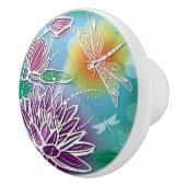 お尻ドラゴンフライかわいらしサマーモダンフローラアート セラミックノブ (右)