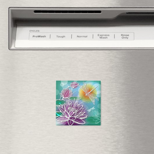 お尻ドラゴンフライかわいらしサマーモダンフローラアート マグネット (インサイチュ (食洗機))