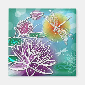 お尻ドラゴンフライかわいらしサマーモダンフローラアート マグネット (正面)