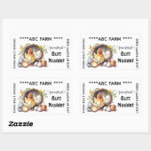 お尻ナゲッツ卵カートンのラベル長方形 長方形シール (シート)