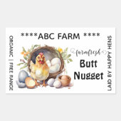お尻ナゲッツ卵カートンのラベル長方形 長方形シール (正面)