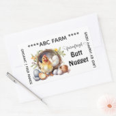 お尻ナゲッツ卵カートンのラベル長方形 長方形シール (封筒)