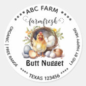 お尻ナゲッツ卵カートンのラベル ラウンドシール (正面)