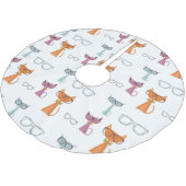 お尻ネコのクリスマス ブラッシュドポリエステルツリースカート (アングル)