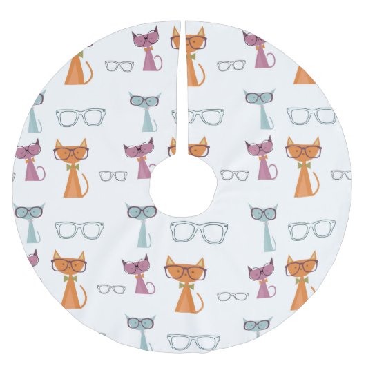 お尻ネコのクリスマス ブラッシュドポリエステルツリースカート (正面)