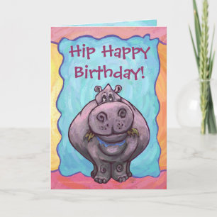 お尻ハッピーヒポタマス誕生日 カード