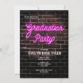 お尻ピンクネオンサイン卒業パーティー 招待状 (正面)