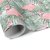 お尻ピンクフラミンゴズキュートパームリーフレスアートパターン ラッピングペーパー (ロールコーナー)