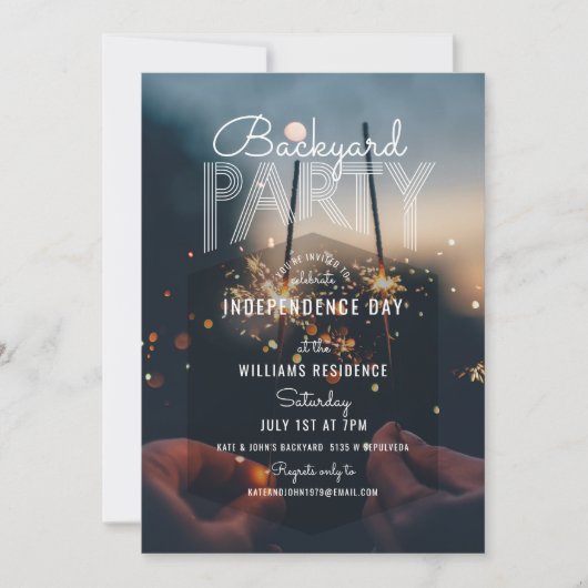 お尻フォトアウトドアバーベキュー7月4日パーティー 招待状 (正面)