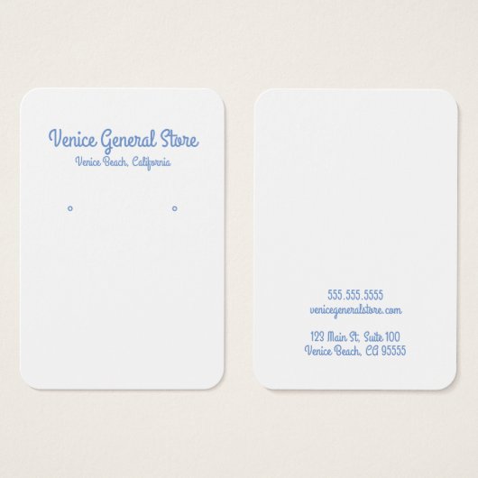 お尻ブルーイヤリングまたはジュエリー表示カード (正面&裏面)