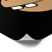 お尻ポテトマスおもしろいヒッポプンダークBG ポスター (角)