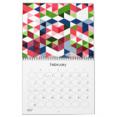 お尻モダンカラフルレトロ抽象芸術ファンタジーアート カレンダー (2月 2027)