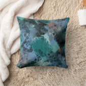 お尻モダンティール（緑がかった色）グリーンバイオレットブルーブラシストロークアート クッション (ブランケット)