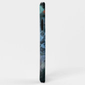 お尻モダンティール(緑がかった色)グリーンバイオレットブルーブラシストロークアート Case-Mate iPhoneケース (裏面/右)