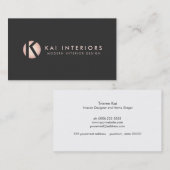 お尻モダンバラ金ゴールドモノグラムデザイナーブラック 名刺 (正面/裏面)