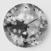 お尻モダンブラックグレーホワイト抽象芸術幾何学的アート ラージ壁時計 (正面)