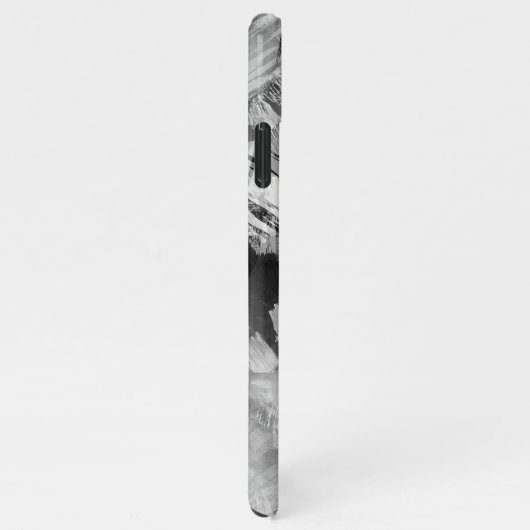 お尻モダンブラック・グレイ白ブラシストロークアートモチーフ iPhoneケース (右側)