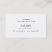 お尻モダンレトロバラ金ゴールドモノグラムデザイナーブラック 名刺 (裏面)