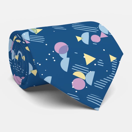 お尻モダン抽象芸術幾何学模様50sアートパターン ネクタイ (ロール)