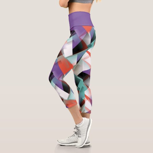 お尻モダン抽象芸術幾何学模様 カプリレギンス (左)