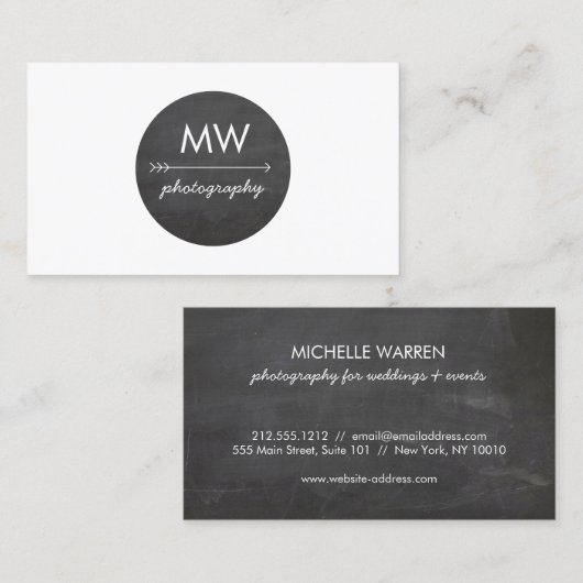 お尻モノグラムアローシャルボードサークル 名刺 (正面/裏面)