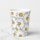 お尻ユニーク夏デイジーフローラルパタン水彩 紙コップ (裏面)
