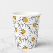 お尻ユニーク夏デイジーフローラルパタン水彩 紙コップ (正面)