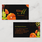 お尻レッドホリホックスブラックモノグラム 名刺 (正面/裏面)