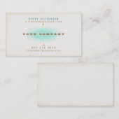 お尻レトロスタイルタイポグラフィターコイズバースト 名刺 (正面/裏面)