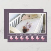 お尻レトロピンクベビー乳母車ベビーガールフォト 案内ポストカード (正面/裏面)