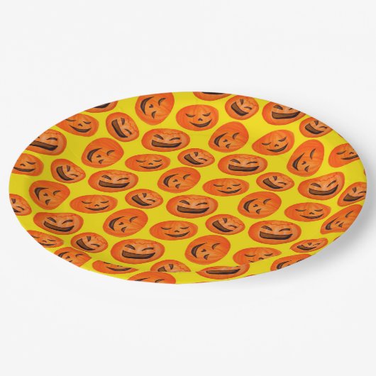 お尻不気味なカボチャハローウィンパーティは黄色を供給 ペーパープレート (アングル)