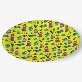 お尻不気味な魔女ハローウィンパーティ供給イエロー ペーパープレート (アングル)