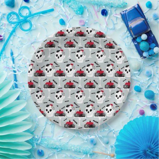 お尻不気味クローリースパイダーズスカルケーキハロウィーン ペーパープレート (パーティー)