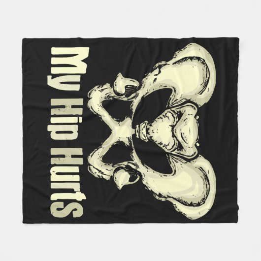 お尻交換回収ギフト新規関節手術 フリースブランケット (正面(横))