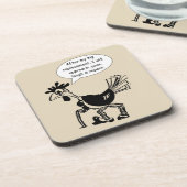 お尻交換手術 – おもしろい引用文 コースター (左側)